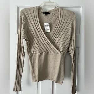 INC Ribbed sweater, size M, color Heather Sandune.  Brand new. Never worn.
